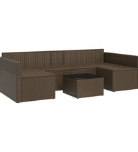 2-tlg. Garten-Lounge-Set mit Kissen Braun Poly Rattan