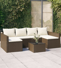 2-tlg. Garten-Lounge-Set mit Kissen Braun Poly Rattan