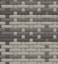 2-tlg. Garten-Lounge-Set mit Kissen Grau Poly Rattan