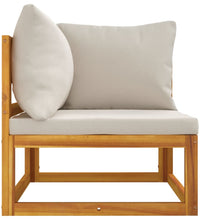 Modular-Ecksofa mit Hellgrauen Kissen Massivholz Akazie