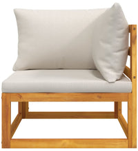 Modular-Ecksofa mit Hellgrauen Kissen Massivholz Akazie