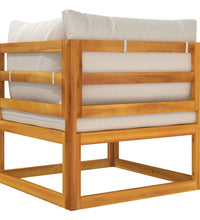 Modular-Ecksofa mit Hellgrauen Kissen Massivholz Akazie