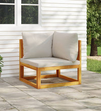 Modular-Ecksofa mit Hellgrauen Kissen Massivholz Akazie