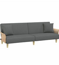 Schlafsofa mit Armlehnen Dunkelgrau Stoff