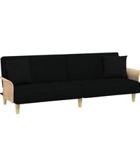 Schlafsofa mit Armlehnen Schwarz Stoff