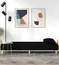 Schlafsofa mit Armlehnen Schwarz Stoff