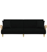 Schlafsofa mit Armlehnen Schwarz Stoff