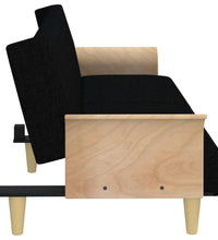 Schlafsofa mit Armlehnen Schwarz Stoff