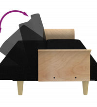 Schlafsofa mit Armlehnen Schwarz Stoff