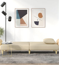 Schlafsofa mit Armlehnen Creme Stoff