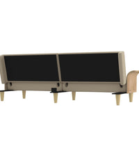 Schlafsofa mit Armlehnen Creme Stoff