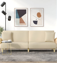 Schlafsofa mit Armlehnen Creme Stoff