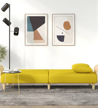 Schlafsofa mit Armlehnen Hellgelb Stoff