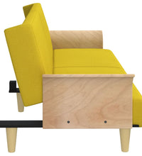 Schlafsofa mit Armlehnen Hellgelb Stoff