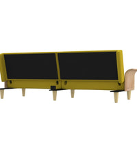 Schlafsofa mit Armlehnen Hellgelb Stoff