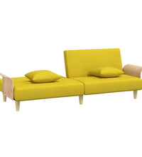 Schlafsofa mit Armlehnen Hellgelb Stoff