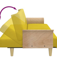 Schlafsofa mit Armlehnen Hellgelb Stoff