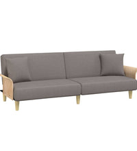Schlafsofa mit Armlehnen Taupe Stoff