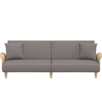 Schlafsofa mit Armlehnen Taupe Stoff