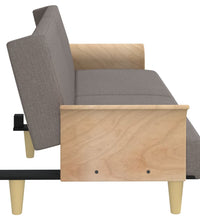 Schlafsofa mit Armlehnen Taupe Stoff