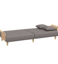 Schlafsofa mit Armlehnen Taupe Stoff