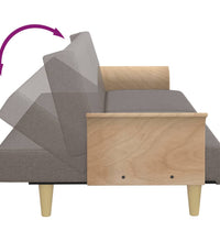 Schlafsofa mit Armlehnen Taupe Stoff