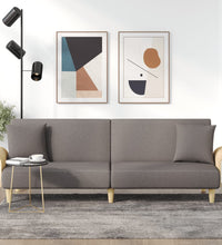 Schlafsofa mit Armlehnen Taupe Stoff