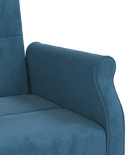 Schlafsofa mit Kissen Blau Samt