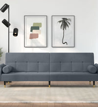 Schlafsofa mit Kissen Dunkelgrau Samt