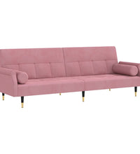 Schlafsofa mit Kissen Rosa Samt