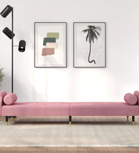Schlafsofa mit Kissen Rosa Samt