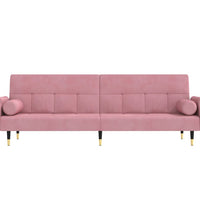 Schlafsofa mit Kissen Rosa Samt
