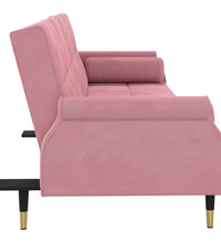 Schlafsofa mit Kissen Rosa Samt
