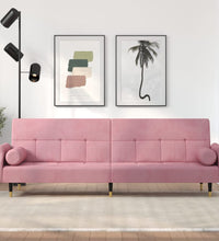 Schlafsofa mit Kissen Rosa Samt