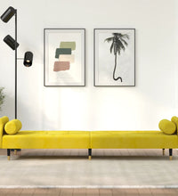 Schlafsofa mit Kissen Gelb Samt