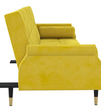 Schlafsofa mit Kissen Gelb Samt
