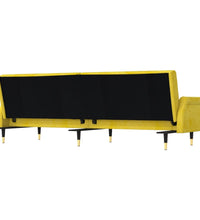 Schlafsofa mit Kissen Gelb Samt