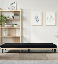 Schlafsofa mit Getränkehaltern Schwarz Stoff