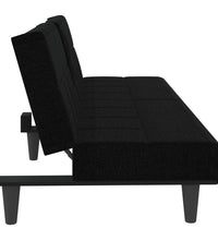 Schlafsofa mit Getränkehaltern Schwarz Stoff