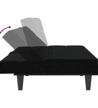 Schlafsofa mit Getränkehaltern Schwarz Stoff