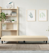 Schlafsofa mit Getränkehaltern Creme Stoff