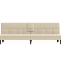 Schlafsofa mit Getränkehaltern Creme Stoff