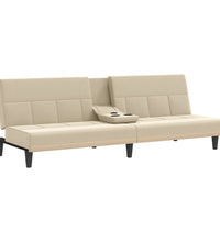 Schlafsofa mit Getränkehaltern Creme Stoff