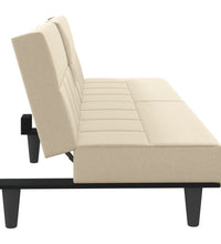 Schlafsofa mit Getränkehaltern Creme Stoff