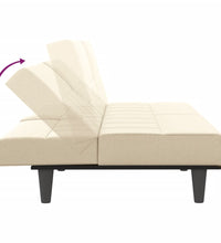 Schlafsofa mit Getränkehaltern Creme Stoff