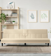 Schlafsofa mit Getränkehaltern Creme Stoff