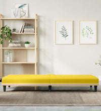 Schlafsofa mit Getränkehaltern Hellgelb Stoff