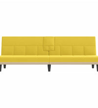 Schlafsofa mit Getränkehaltern Hellgelb Stoff
