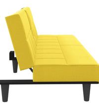 Schlafsofa mit Getränkehaltern Hellgelb Stoff