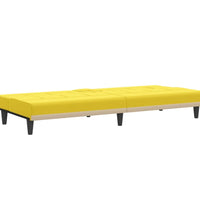 Schlafsofa mit Getränkehaltern Hellgelb Stoff